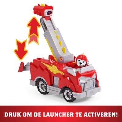 Paw Patrol Rescue Knights Marshall + Deluxe Voertuig Paw Patrol Rescue Knights Marshall + Deluxe Voertuig