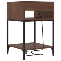 Nachtkastje bruin eikenkleur 40 x 40 x 61 cm Bewerkt hout - thumbnail