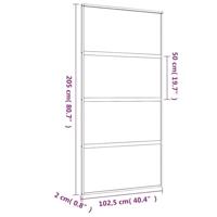 VidaXL Schuifdeur 102,5x205 cm helder esg-glas en aluminium goudkleur - thumbnail