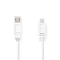 Nedis USB-Kabel | USB-A Male naar USB Micro-B Male | 480 Mbps | 1 m | 1 stuks - CCGP60410WT10 CCGP60410WT10 - thumbnail