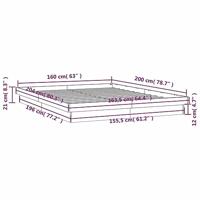 Bedframe LED massief hout wit 160x200 cm - thumbnail