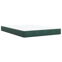 Boxspring met matras fluweel donkergroen 140x200 cm - thumbnail