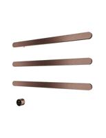 Hotbath &MORE set van 3 rails RASS80 SOFT SQUARE 80 cm met separate schakelaar en inbouw element Geborsteld Koper PVD (RASS80-3BCP) - thumbnail