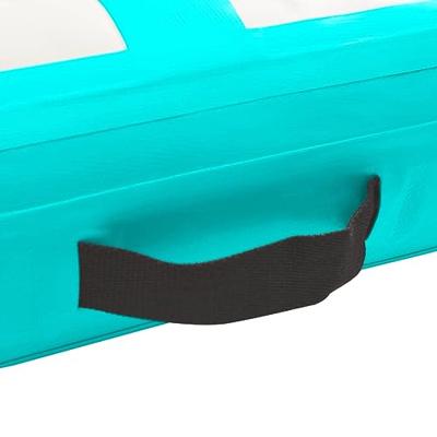 VidaXL Gymnastiekmat met pomp opblaasbaar 800x100x20 cm pvc groen - thumbnail
