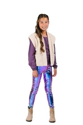 B.Nosy winter nep leren legging meisjes - paars - Luna