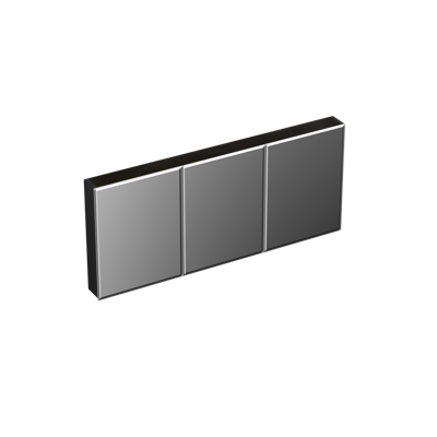 Spiegelkast Forzalaqua Uni 160x68.5x12.5 Cm 3 Deuren Tweezijdig Spiegel Eiken Black Oiled