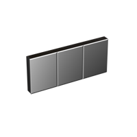 Spiegelkast Forzalaqua Uni 160x68.5x12.5 Cm 3 Deuren Tweezijdig Spiegel Eiken Black Oiled - thumbnail