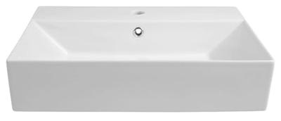 Wastafel Opbouw Sapho Aqualine Rechthoekig 60x42x13.3 cm Keramiek Wit - thumbnail