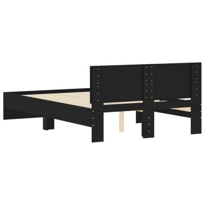 Bedframe met hoofdeinde zwart 140x190 cm