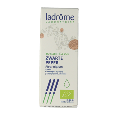 Ladrome Zwarte peper olie bio 10 Milliliter
