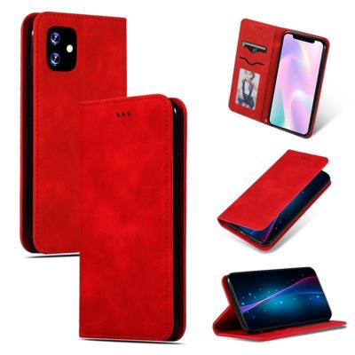 Retro huid voelen Business magnetische horizontale Flip lederen case voor iPhone 11 (rood)