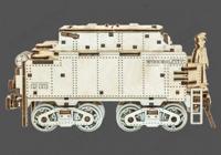 Wooden city 3D puzzel locomotief en kolenwagen - thumbnail