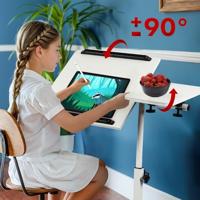 Verrijdbaar bureau/laptopstatief Maclean, wit, in hoogte verstelbaar 59-89cm, max. 30kg , MC-121 W - thumbnail