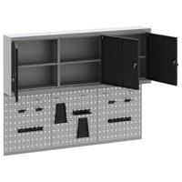 VidaXL Gereedschapskast set met plank 5 pcs zwart gepoedercoat staal - thumbnail