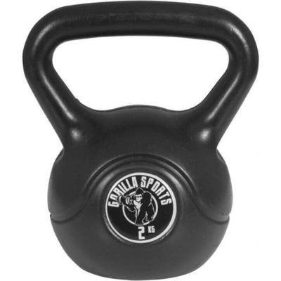 Kettlebell 2 kg zwart kunststof