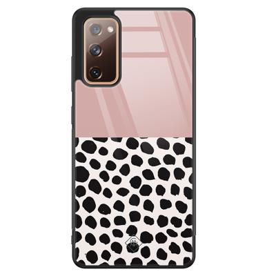 Samsung Galaxy S20 FE glazen hardcase - Pink dots
