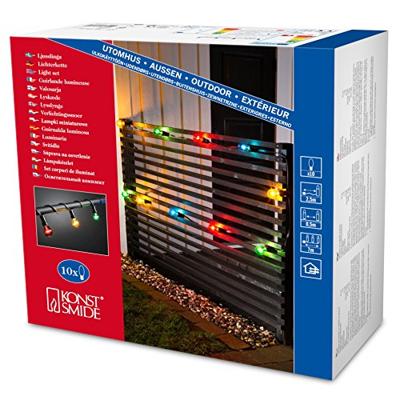 Feestverlichting met gekleurde e27 lampen