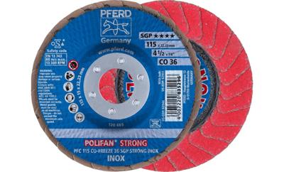 PFERD TOOLS 67789015 PFC 115 CO-FREEZE 36 SGP STRONG INOX Lamellenschijf Diameter 115 mm Boordiameter 22.23 mm Legering op kobaltbasis, Legering op