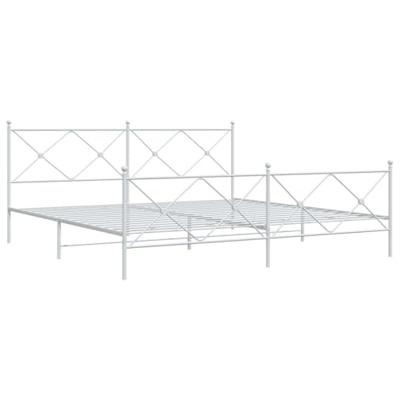 Bedframe met hoofd- en voeteneinde metaal wit 193x203 cm