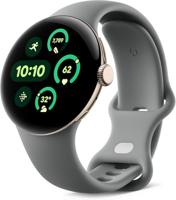 Google Pixel Watch 3 (41 mm) - Android-smartwatch met hartslagmeting, geavanceerd hardlopen vanaf Fitbit, fitness-inzichten, 24-uurs batterij - Champagne Gold Aluminium Case - Hazel-band - LTE - thumbnail