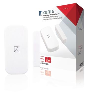 König SAS-ASDW240 Draadloze Deur/raam Sensor voor Sas-alarm240 König SAS-ASDW240 Draadloze Deur/raam Sensor voor Sas-alarm240
