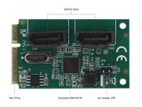 DeLOCK Mini PCIe Converter naar 2xSATA met RAID - thumbnail