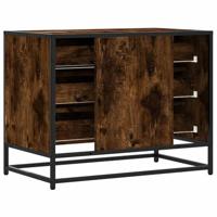 Ladekast 70x41x56 cm bewerkt hout gerookt eikenkleurig - thumbnail