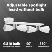 VidaXL Plafondspot met schijnwerpers wit 25.5 x 8 x 16 cm metaal - thumbnail