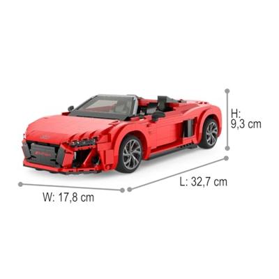 Audi R8 Spyder 1:14 bouwstenen/bouwset - Rood
