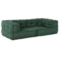 Poef modulair 140x70x36 stof groen - thumbnail