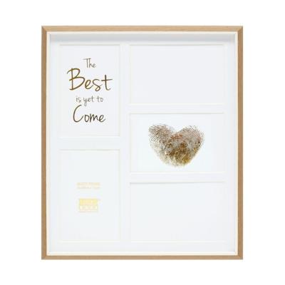 Deknudt Multifotolijst in houtkleur met wit biesje en passe-partout voor 5 foto&apos;s 10x15 S46WG4