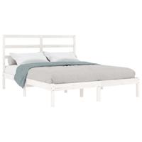Bedframe massief hout wit 120x190 cm - thumbnail
