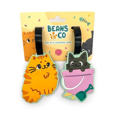 Beans & Co Katten PVC Kofferlabel Set van 2