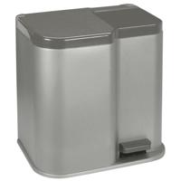 Curver duo2 pedaalemmer 15 liter + 6 liter met binnenemmers zilver/antraciet - thumbnail