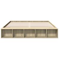 Bedframe bewerkt hout sonoma eikenkleurig 200x200 cm - thumbnail