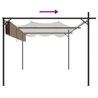 VidaXL Pergola met uitschuifbaar dak 395x292x230 taupe - thumbnail