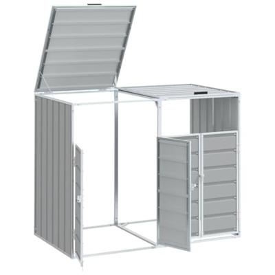 Containerberging voor 2 containers 144x81x113 cm staal grijs - thumbnail