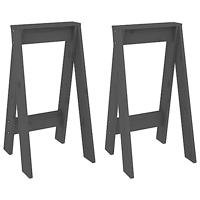 Krukken 2 st 40x40x75 cm massief grenenhout grijs - thumbnail