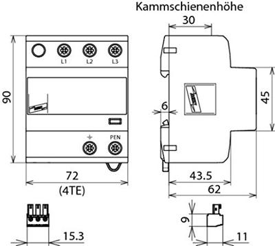 DEHN 941305 DSH TNC 255 FM Combi-afleider 1 stuk(s)