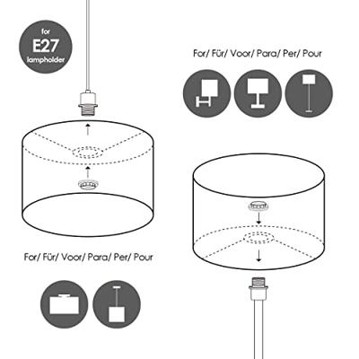 Moderne lampenkap Bling | cilinder | 30/30/20cm | Antraciet | stoffen lampenkap gemaakt van stof | voor E27 lamphouder | RoHS getest | voor tafellamp, vloerlamp