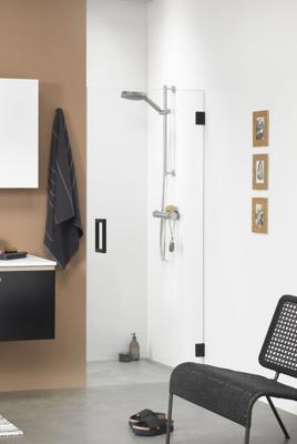 Sealskin Nisdeur 'I Am' 70X200 cm Mat Zwart Helder Glas Antikalk Sealskin Nisdeur 'I Am' 70X200 cm Mat Zwart Helder Glas Antikalk