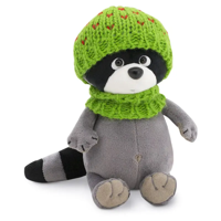 Orange Toys knuffel wasbeer met groene muts - thumbnail