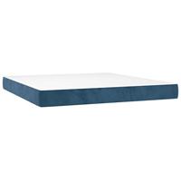 Boxspring met matras fluweel donkerblauw 160x200 cm - thumbnail