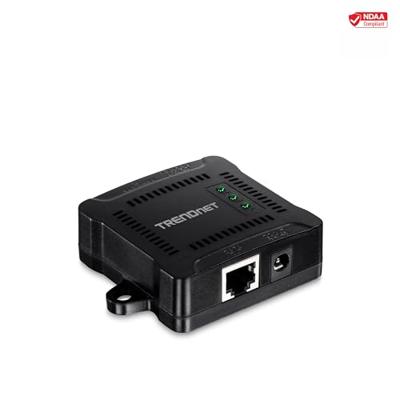 TRENDnet Gigabit PoE-splitter, 1 x Gigabit PoE-ingangspoort, 1 x Gigabit-uitgangspoort, tot 100 m, ondersteunt 5V, 9V, 12V-apparaten, 802.3af PoE-compatibel, PoE-voeding, zwart, TPE-104GS