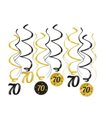 Classy Party Swirls 70 Jaar (12st) - thumbnail