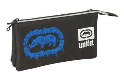 Pennenetui met 3 vakken Eckō Unltd. Worldwide Zwart 22 x 12 x 3 cm