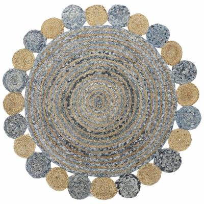 Tapijt DKD Home Decor Blauw Multicolour Indiaas (200 x 200 x 1 cm)