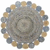 Tapijt DKD Home Decor Blauw Multicolour Indiaas (200 x 200 x 1 cm) - thumbnail