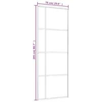 VidaXL Schuifdeur 76x205 cm esg-glas en aluminium zwart - thumbnail