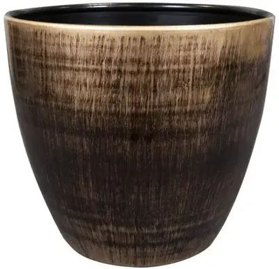 TS Collection bloempot alisa kunststof, metaal 25x23cm goud